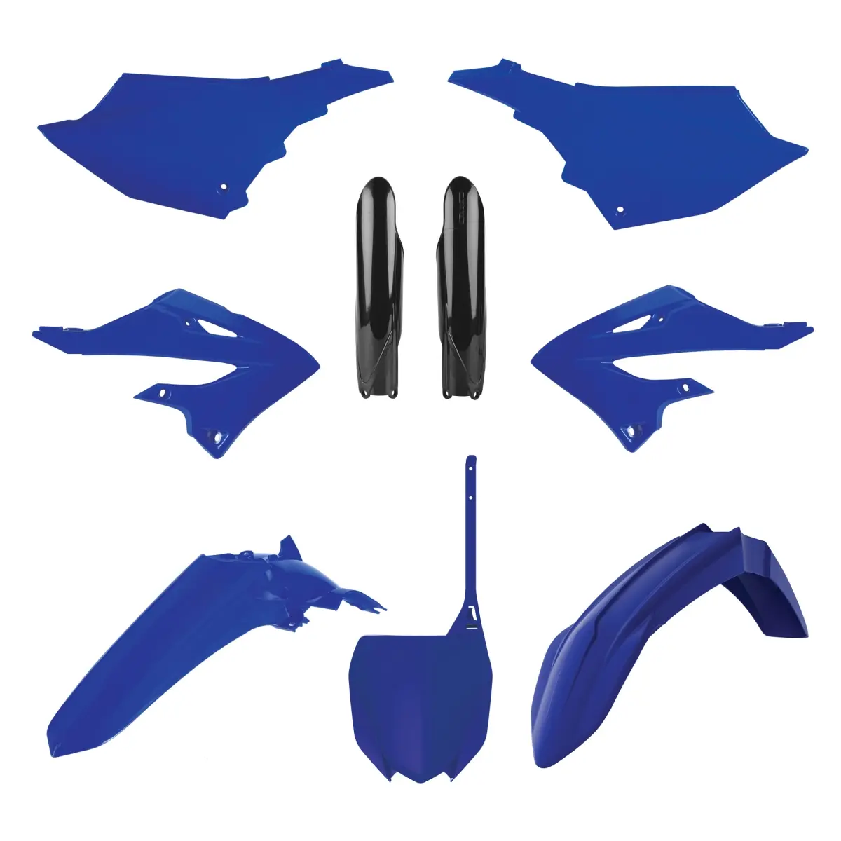 POLISPORT kompletní sada plastů (FULL KIT) YAMAHA YZ 125/250 22-26 v sadě přední tabulka (8666000007) a kryty tlumičů (8352000002) barva modrá OEM