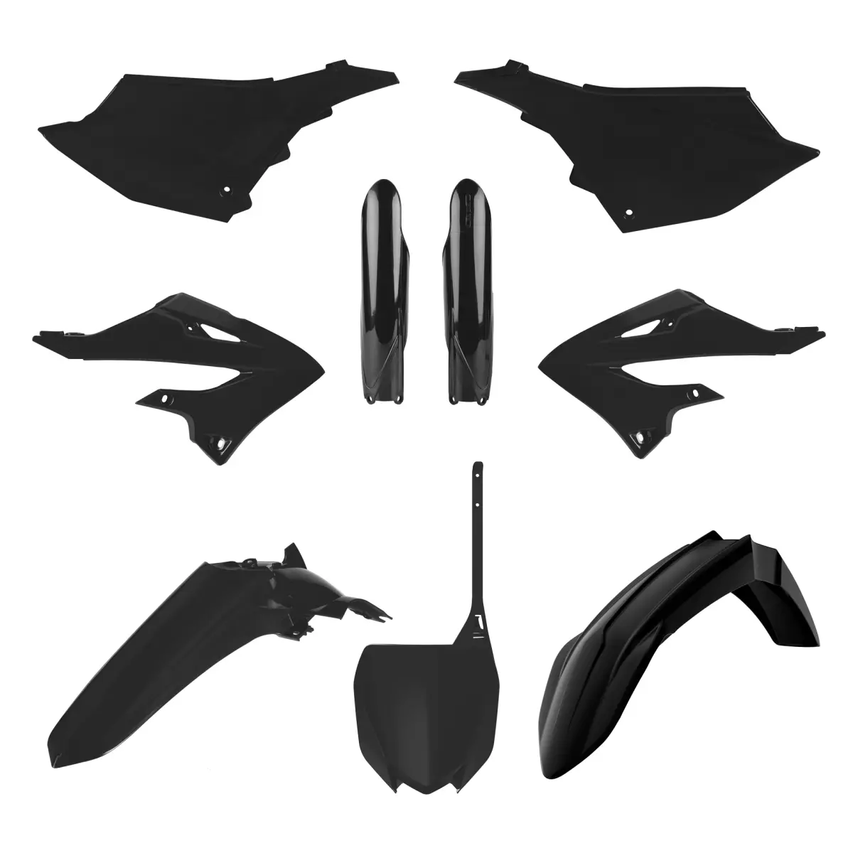POLISPORT kompletní sada plastů (FULL KIT) YAMAHA YZ 125/250 22-26 v sadě přední tabulka (8666000008) a kryty tlumičů (8352000001) barva černá ( )