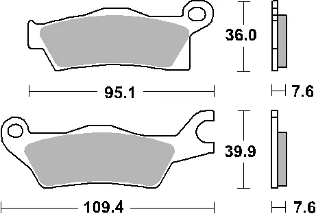SBS brzdové destičky KH618 OFF-ROAD RACING sintrované barva zlatá CAN-AM OUTLANDER 800 / 1000 12-, RENEGADE 1000 12-, levý přední (SBS brzdové)