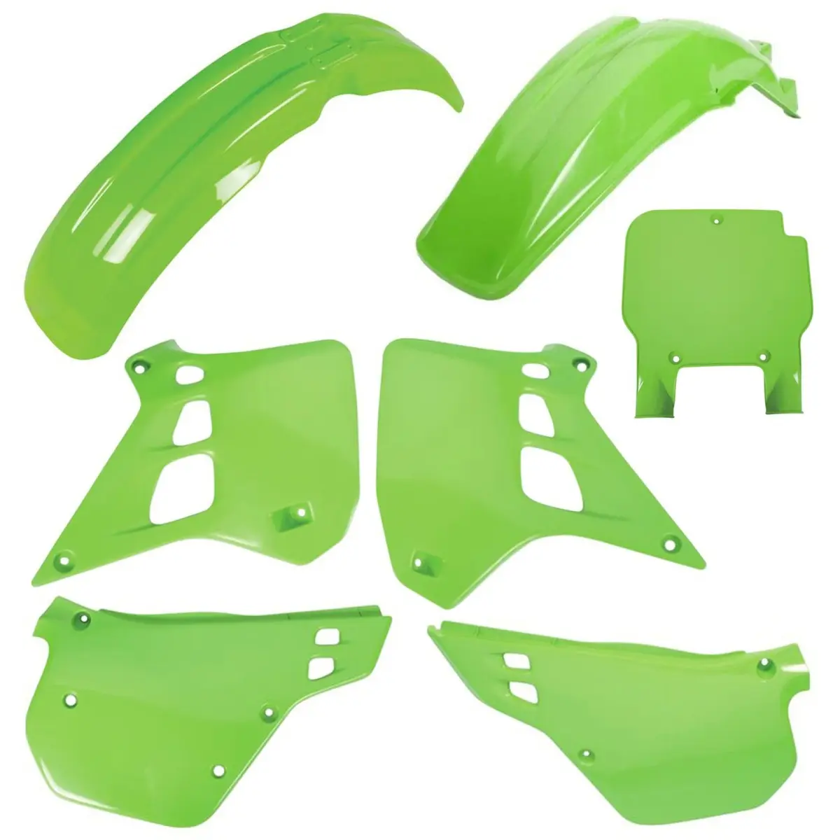 POLISPORT kompletní sada plastů KAWASAKI KX 125 90-91 v sadě přední tabulka (8672800001) barva zelená ( )