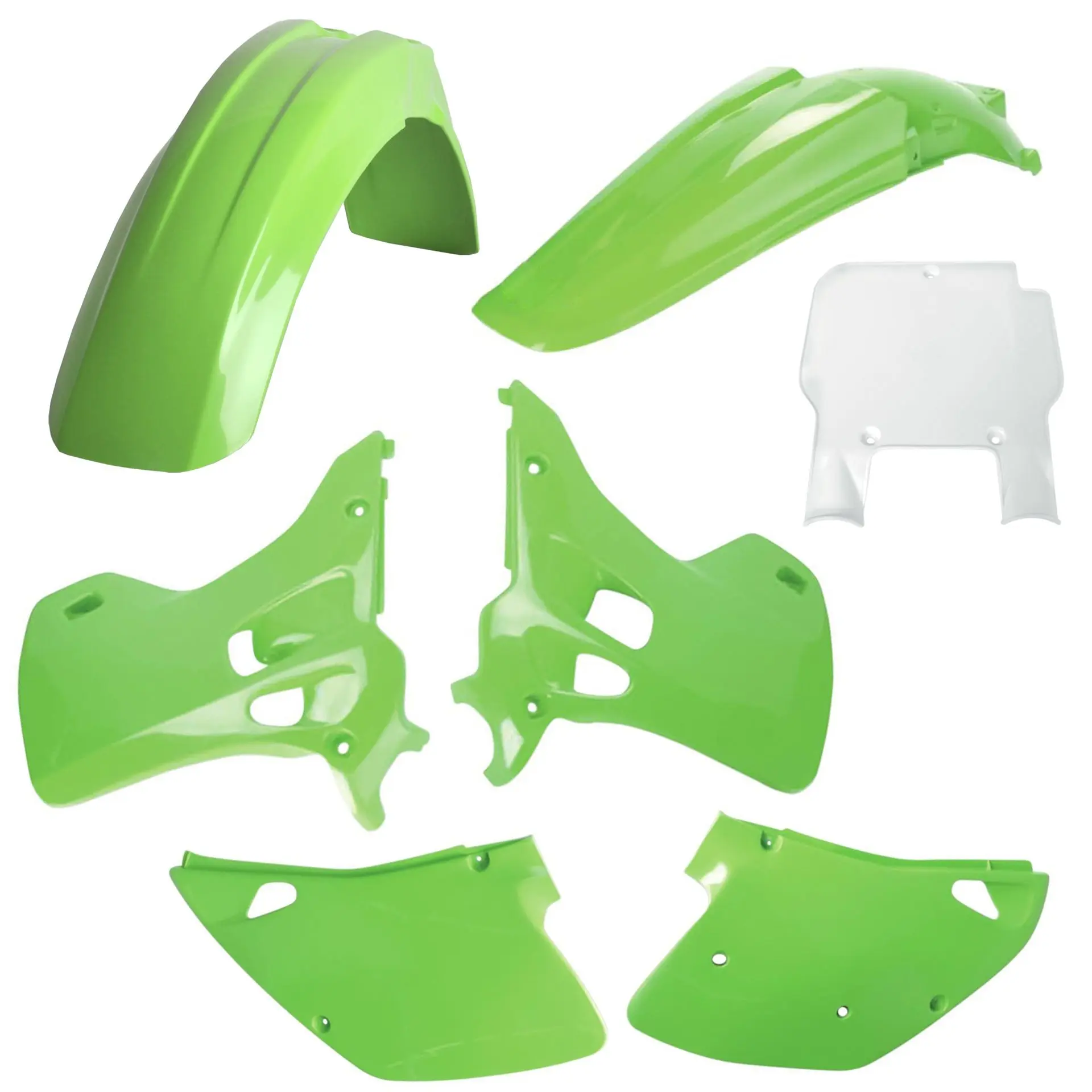 POLISPORT kompletní sada plastů (FULL KIT) KAWASAKI KX 125/250 93 v sadě přední tabulka (8672800002) barva zelená OEM (POLISPORT kompletní sada)