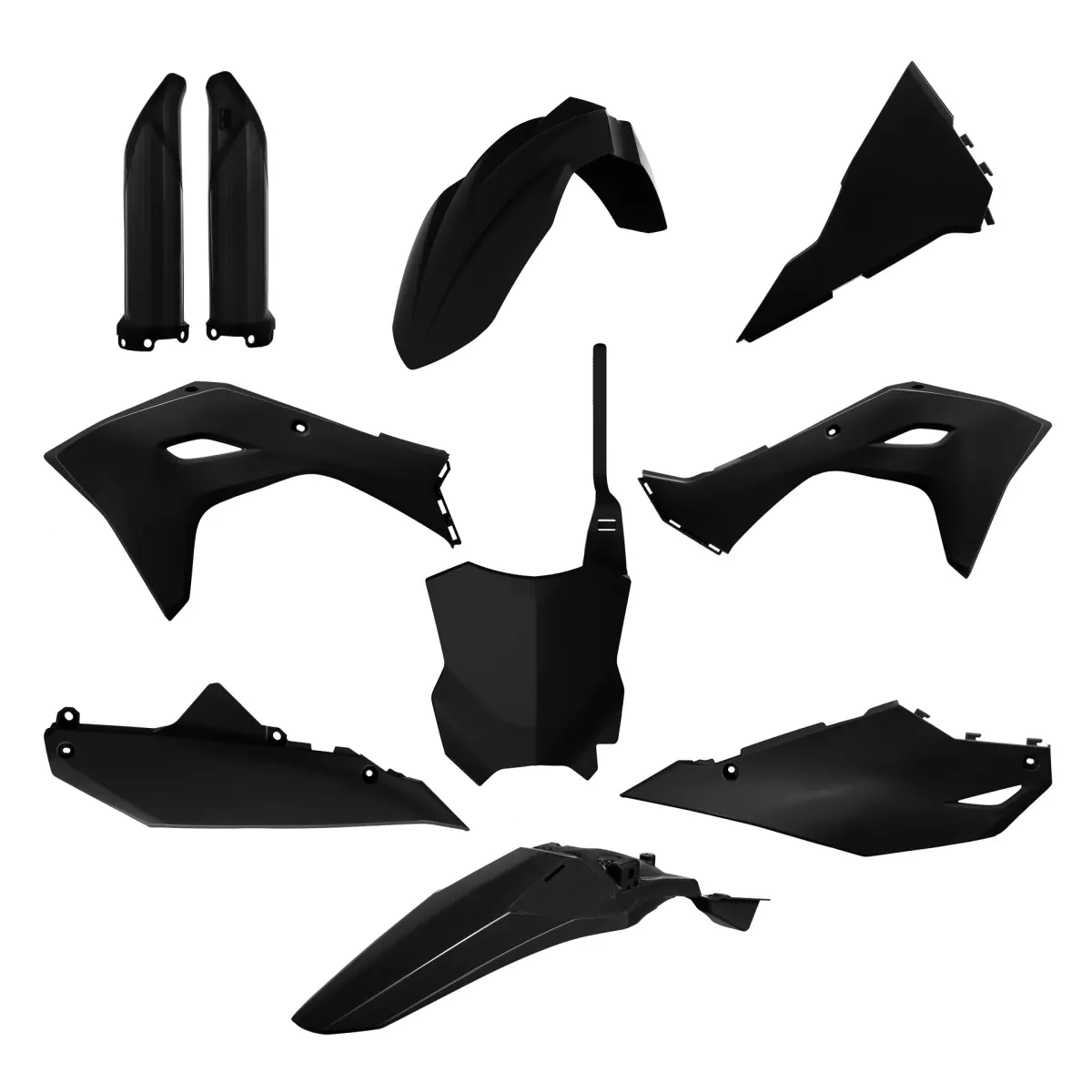 POLISPORT kompletní sada plastů (FULL KIT) KAWASAKI KX 250F 25-26; KX 450F 24-26 v sadě tabulka přední (8665900003) i kryty tlumičů (8351800002) barva