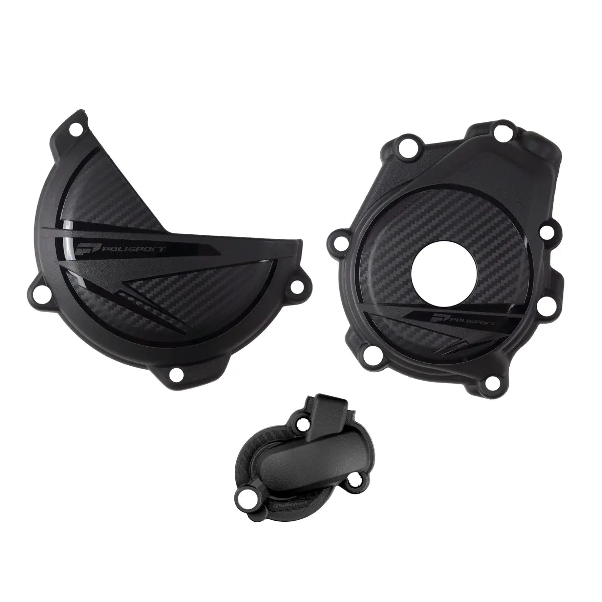 POLISPORT sada krytu alternátoru, spojky a vodní pumpy KTM SX-F 450 23-26; XC-F 450 23-26; SMR450 23-26; HUSQVARNA FC/FS 450 23-26 barva černá