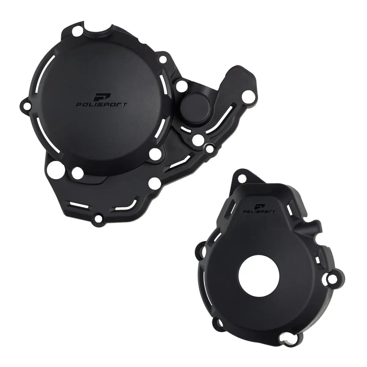 POLISPORT sada krytu alternátoru a spojky vodní pumpy KTM EXC-F 250/350 24-26, HUSQVARNA FE 250/350 24-26, GAS GAS EC-F 250/350 24-26 barva černá ( )