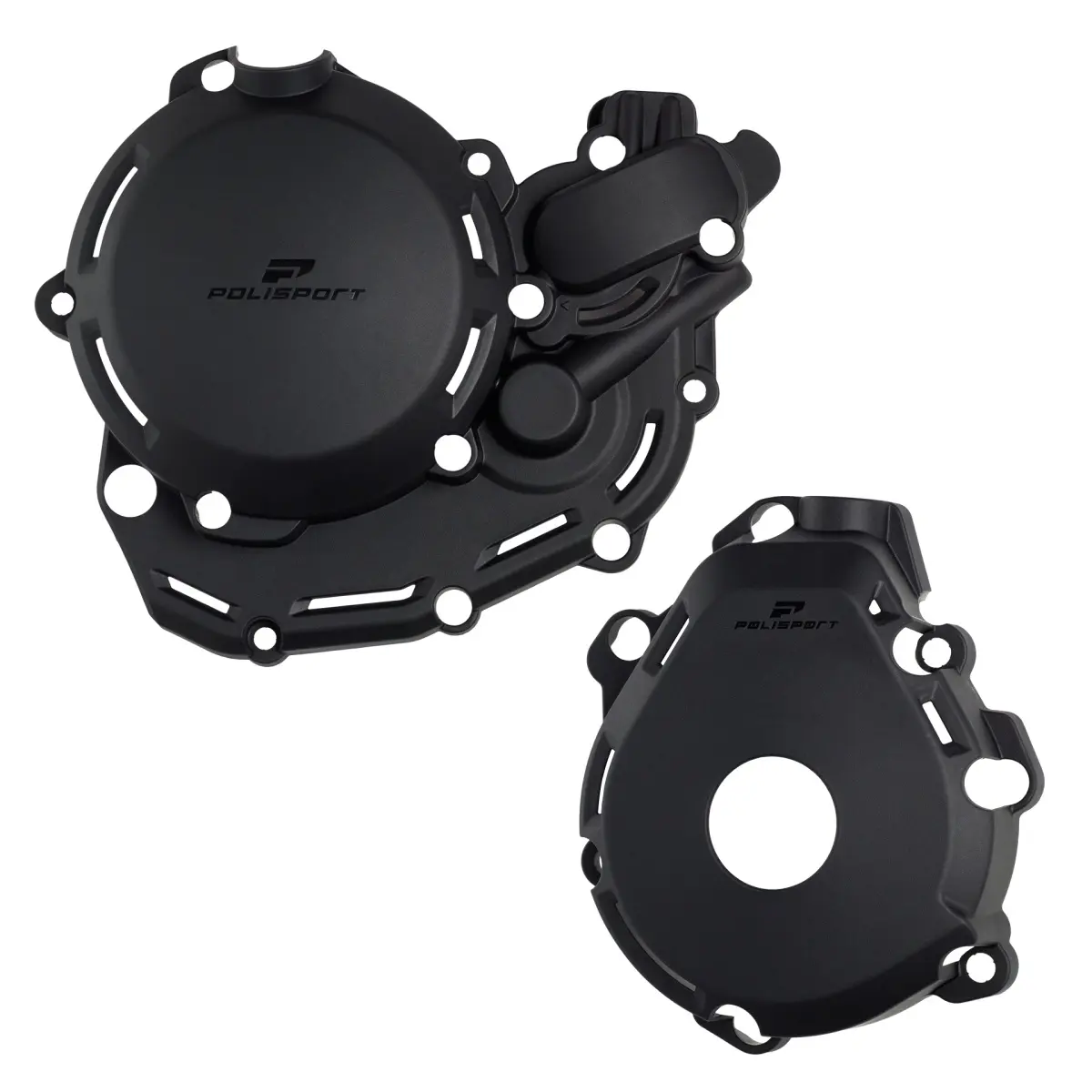 POLISPORT sada krytu alternátoru a spojky vodní pumpy KTM EXC-F 450/500 24-26, HUSQVARNA FE 450/501 24-26, GAS GAS EC-F 450/500 24-26 barva černá