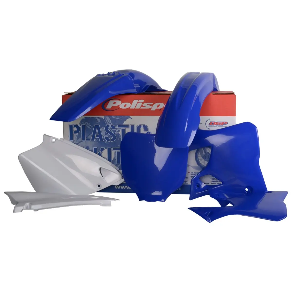 POLISPORT kompletní sada plastů (FULL KIT) YAMAHA YZ 125/250 00-01 v sadě tabulka přední (8658000003) i kryty tlumičů (8392000001) barva modrá bílá