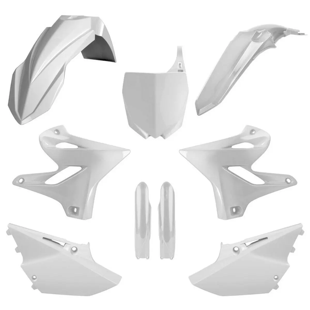 POLISPORT kompletní sada plastů (FULL KIT) YAMAHA YZ 125/250 15-21 v sadě tabulka přední (8678400001) a kryty tlumičů (8352000001) barva bílá