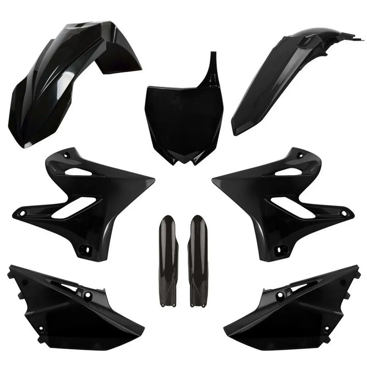 POLISPORT kompletní sada plastů (FULL KIT) YAMAHA YZ 125/250 15-21 v sadě tabulka přední (8678400002) a kryty tlumičů (8352000002) barva černá ( )