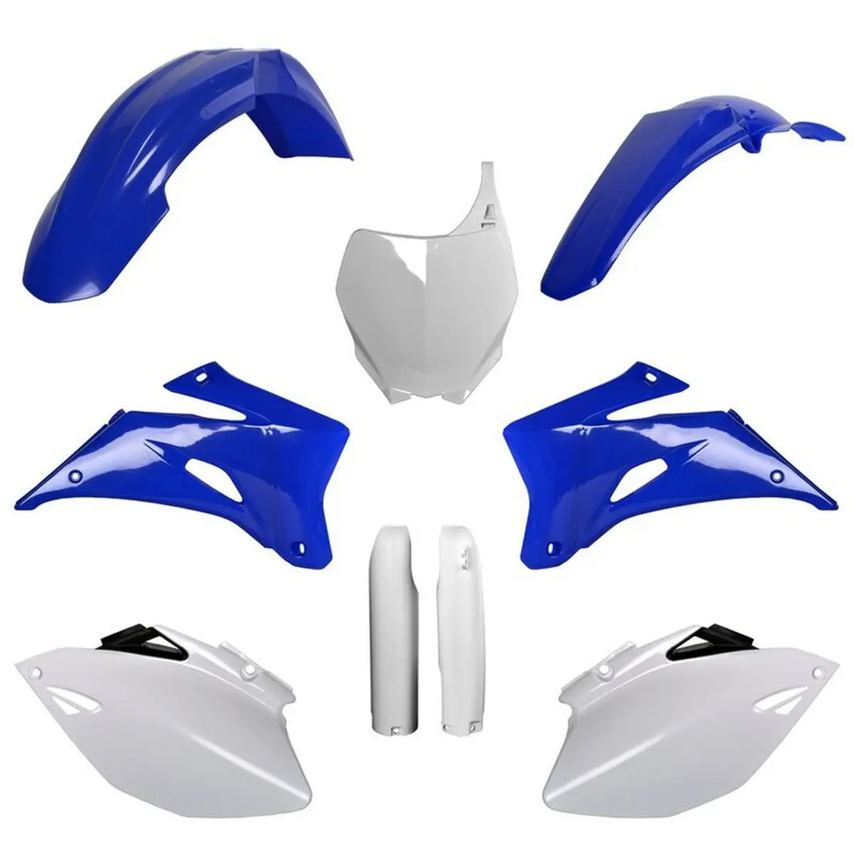 POLISPORT kompletní sada plastů (FULL KIT) YAMAHA YZ 250F 06-07; YZ 450F 06-07 v sadě přední tabulka (8658100001) i kryty tlumičů (8398100001) barva
