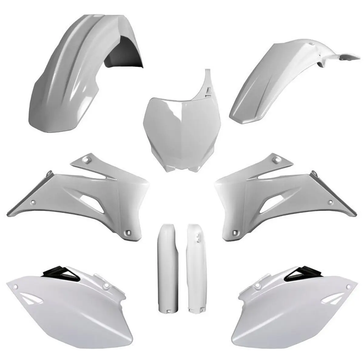 POLISPORT kompletní sada plastů (FULL KIT) YAMAHA YZ 250F 08-09; YZ 450F 08-09 v sadě přední tabulka (8658100001) i kryty tlumičů (8351400001) barva