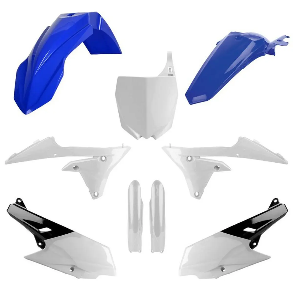 POLISPORT kompletní sada plastů (FULL KIT) YAMAHA YZ 250F 14-18; YZ 450F 14-17 v sadě přední tabulka (8678400001) i kryty tlumičů (8352000001) barva