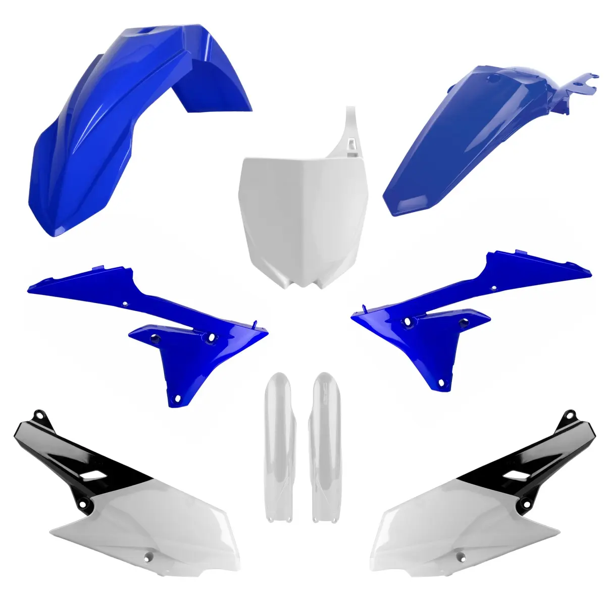 POLISPORT kompletní sada plastů (FULL KIT) YAMAHA YZ 250F 14-18; YZ 450F 14-17 v sadě přední tabulka (8678400001) a kryty tlumičů (8352000001) barva