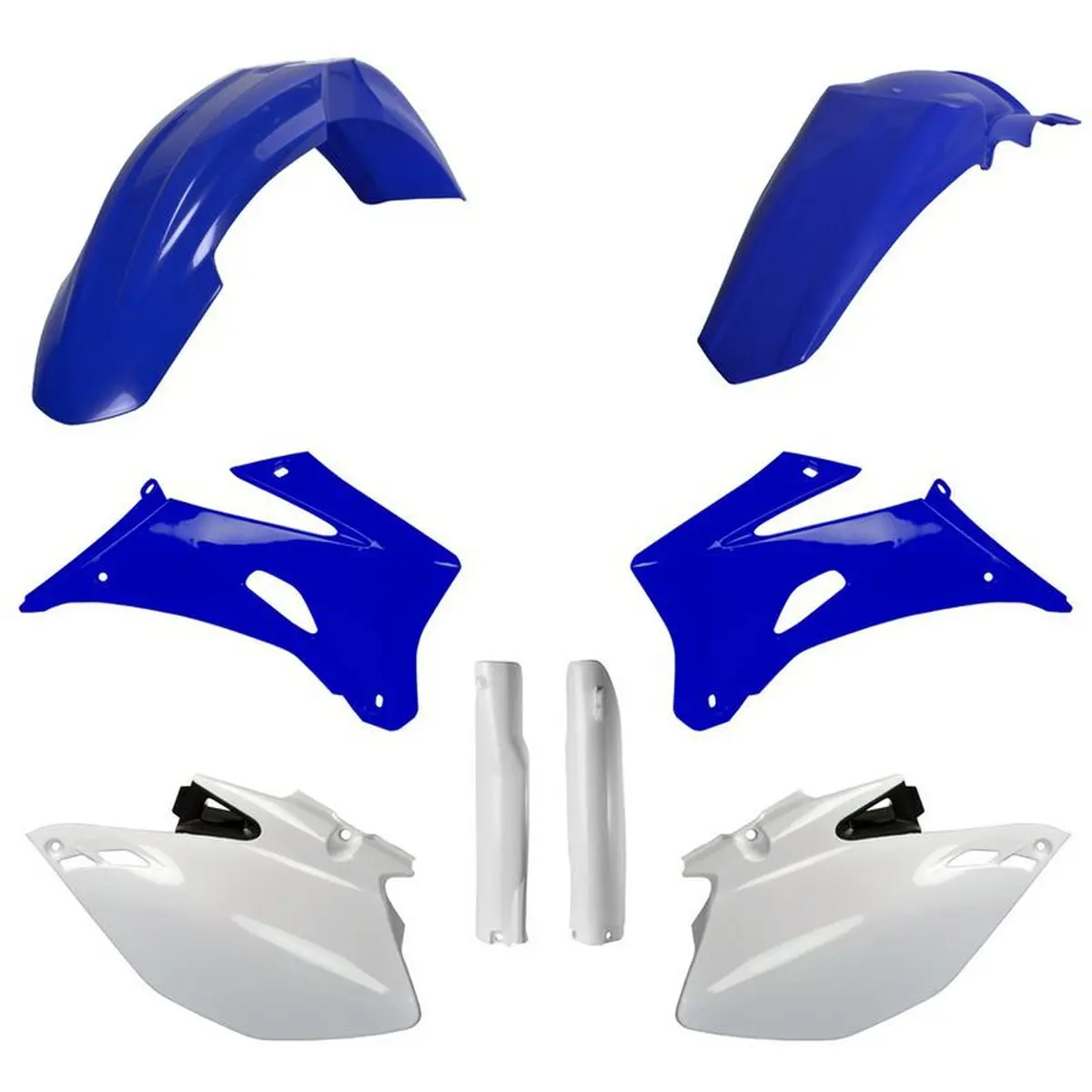 POLISPORT kompletní sada plastů (FULL KIT) YAMAHA WR 250F 07-14; WR 450F 07-11 v sadě kryty tlumičů (8398200001) barva modro bílá OEM (POLISPORT)