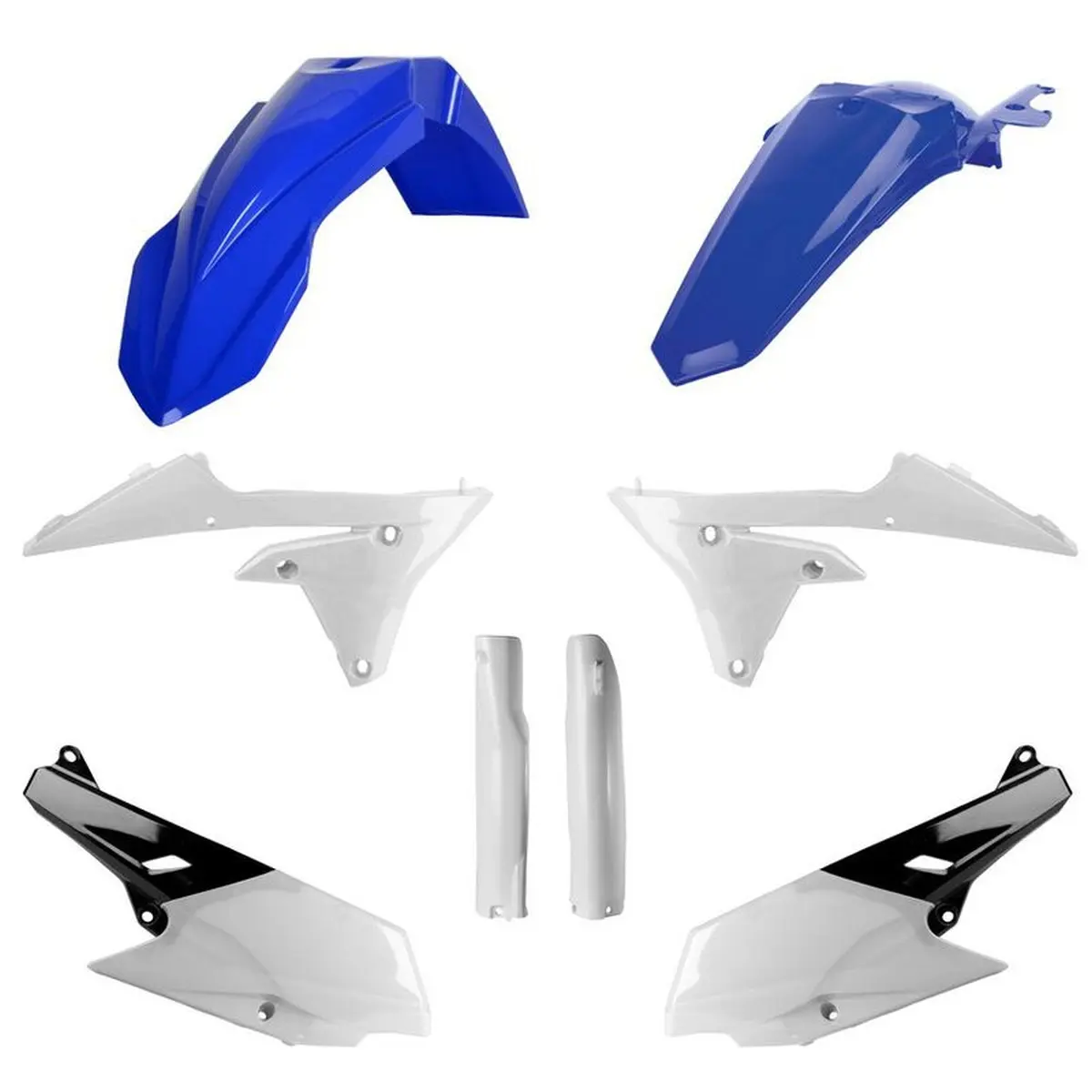 POLISPORT kompletní sada plastů (FULL KIT) YAMAHA WR 250F 15-19; WR 450F 16-18 v sadě kryty tlumičů (8398200001) barva modro bílá OEM (POLISPORT)