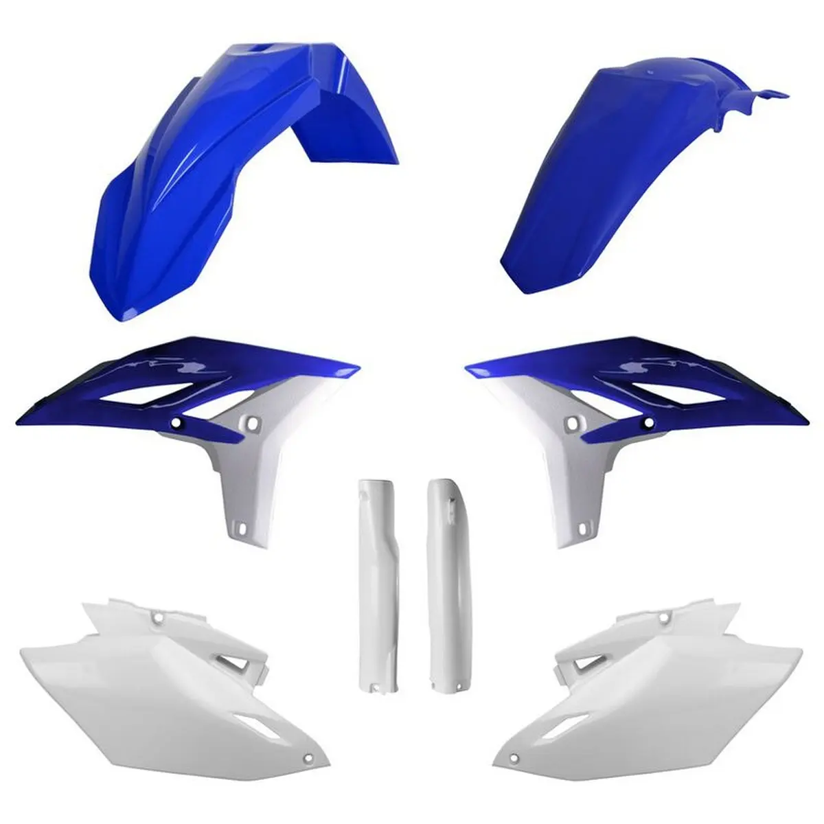 POLISPORT kompletní sada plastů (FULL KIT) YAMAHA WR 450F 12-15 v sadě kryty tlumičů (8398200001) barva modro bílá OEM ( )