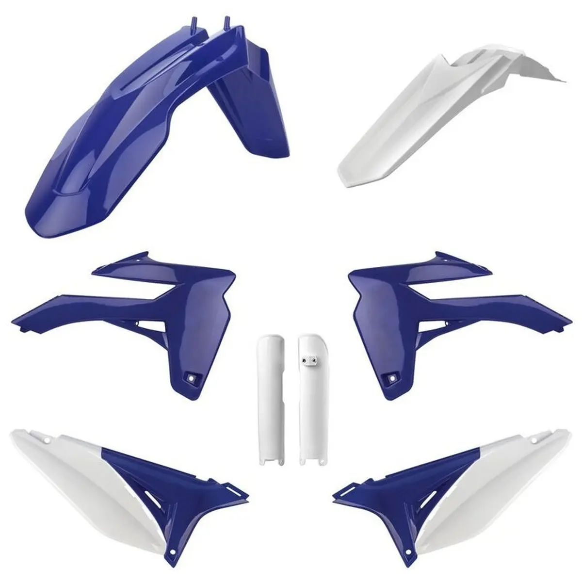 POLISPORT kompletní sada plastů (FULL KIT) SHERCO SE-R/SEF-R 13-15 v sadě kryty tlumičů (8399000005) barva modrá bílá OEM ( )