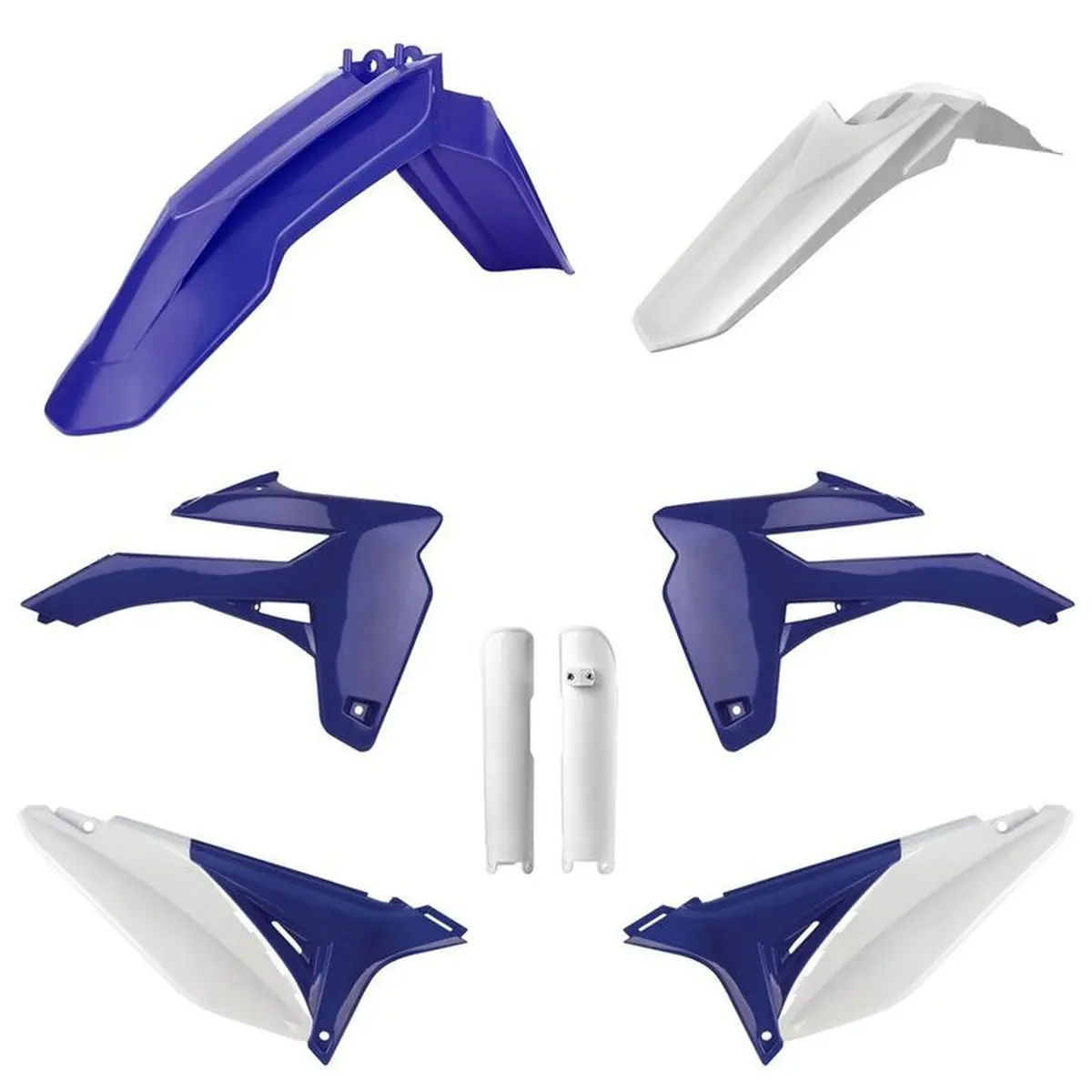 POLISPORT kompletní sada plastů (FULL KIT) SHERCO SE-R/SEF-R 16 v sadě kryty tlumičů (8399000005) barva modrá bílá OEM ( )