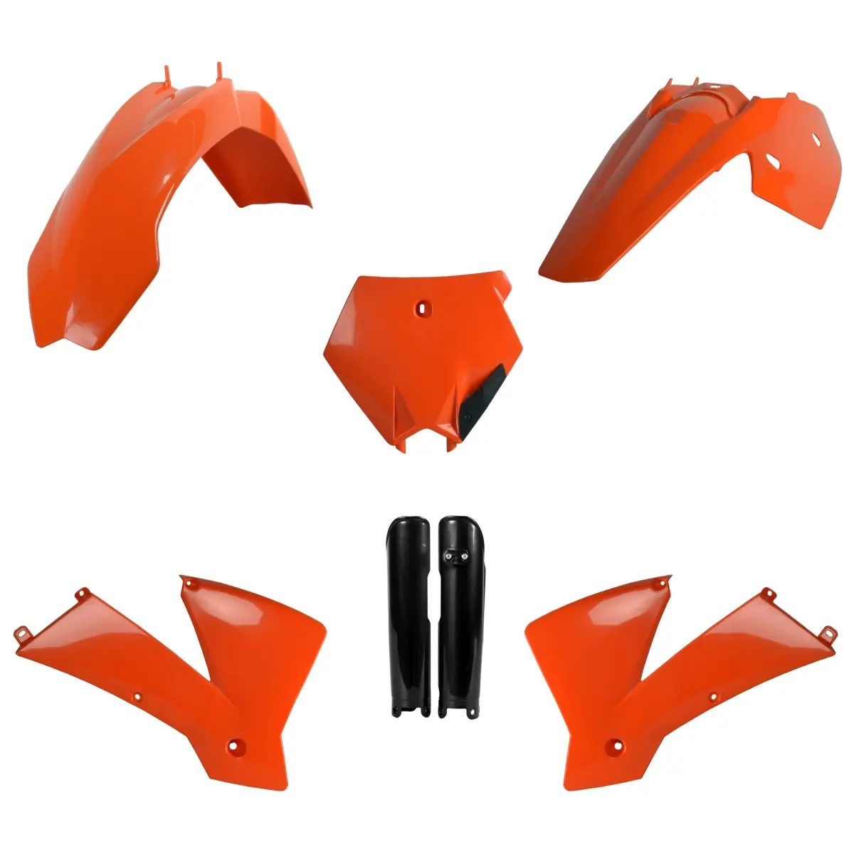 POLISPORT kompletní sada plastů (FULL KIT) KTM SX 03-04 v sadě kryty tlumičů (8399000001) barva oranžová ( )