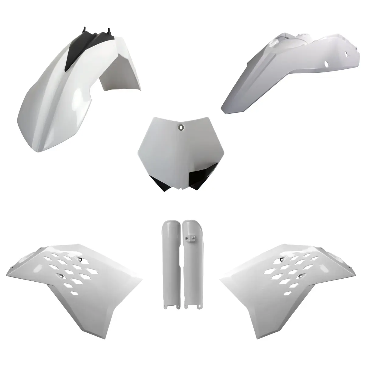 POLISPORT kompletní sada plastů (FULL KIT) KTM SX/SX-F 07 v sadě kryty tlumičů (8399000005) barva bílá (POLISPORT kompletní sada plastů (FULL KIT))