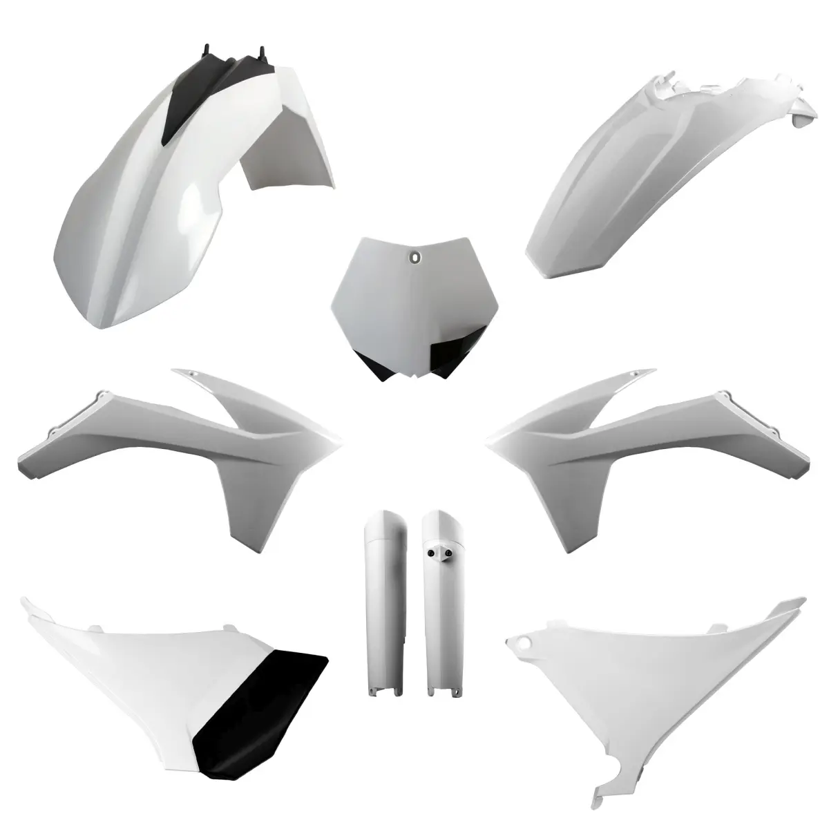 POLISPORT kompletní sada plastů (FULL KIT) KTM SX 11; XC/XC-F 11 v sadě kryty tlumičů (8398500002) barva bílá (POLISPORT kompletní sada plastů (FULL)