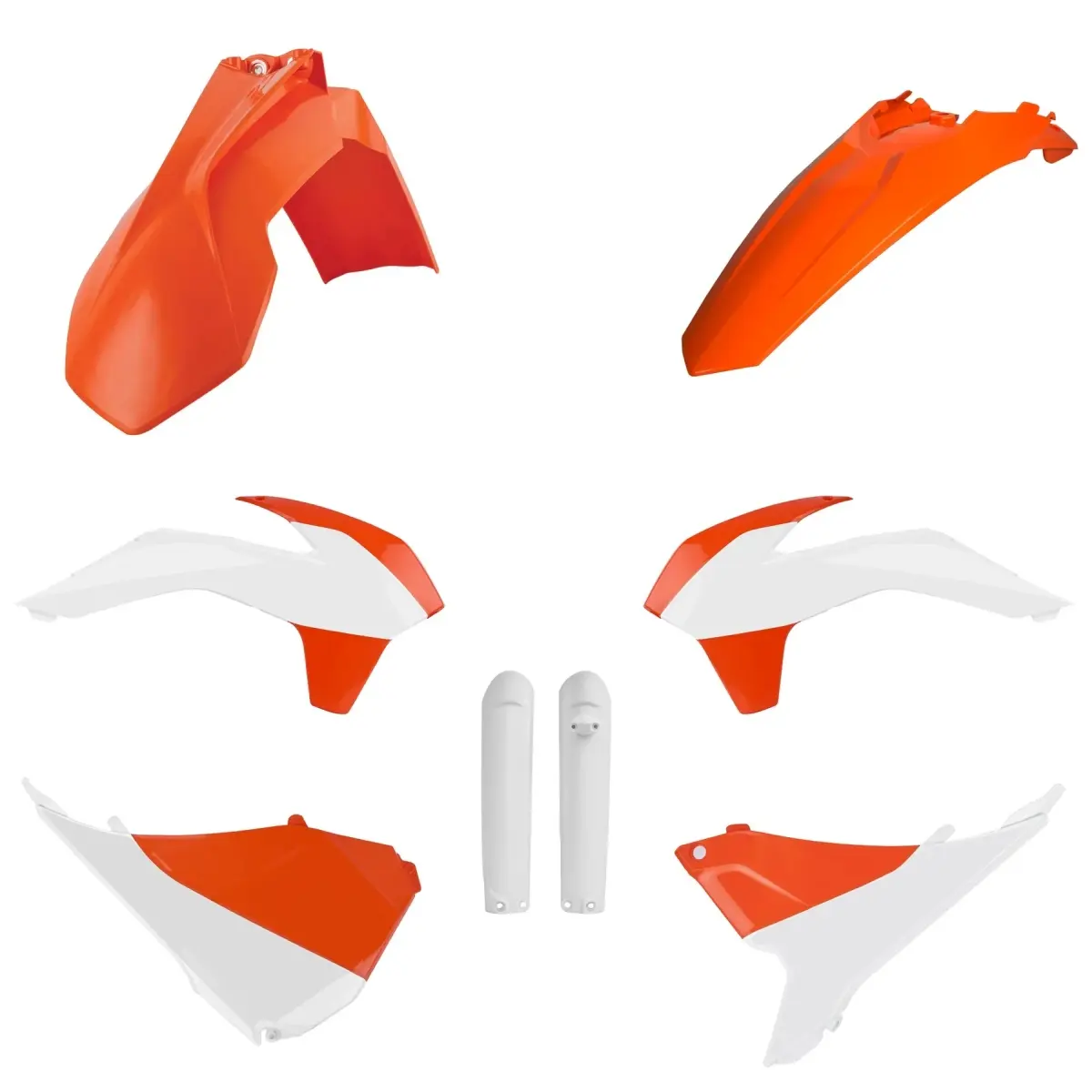 POLISPORT kompletní sada plastů (FULL KIT) KTM EXC/EXC-F 16 v sadě kryty tlumičů (8398600002) barva oranžová černo bílá OEM ( )