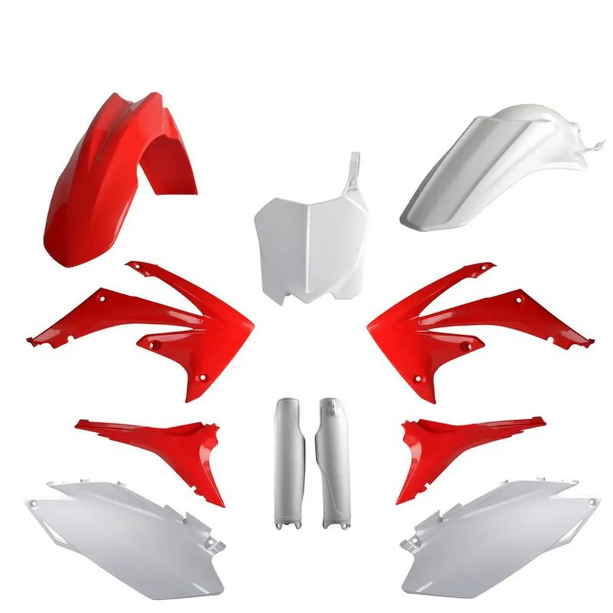 POLISPORT kompletní sada plastů (FULL KIT) HONDA CRF 250R 11-13; CRF 450R 11-12 v sadě tabulka přední (8656700001) i kryty tlumičů (8351700001) barva