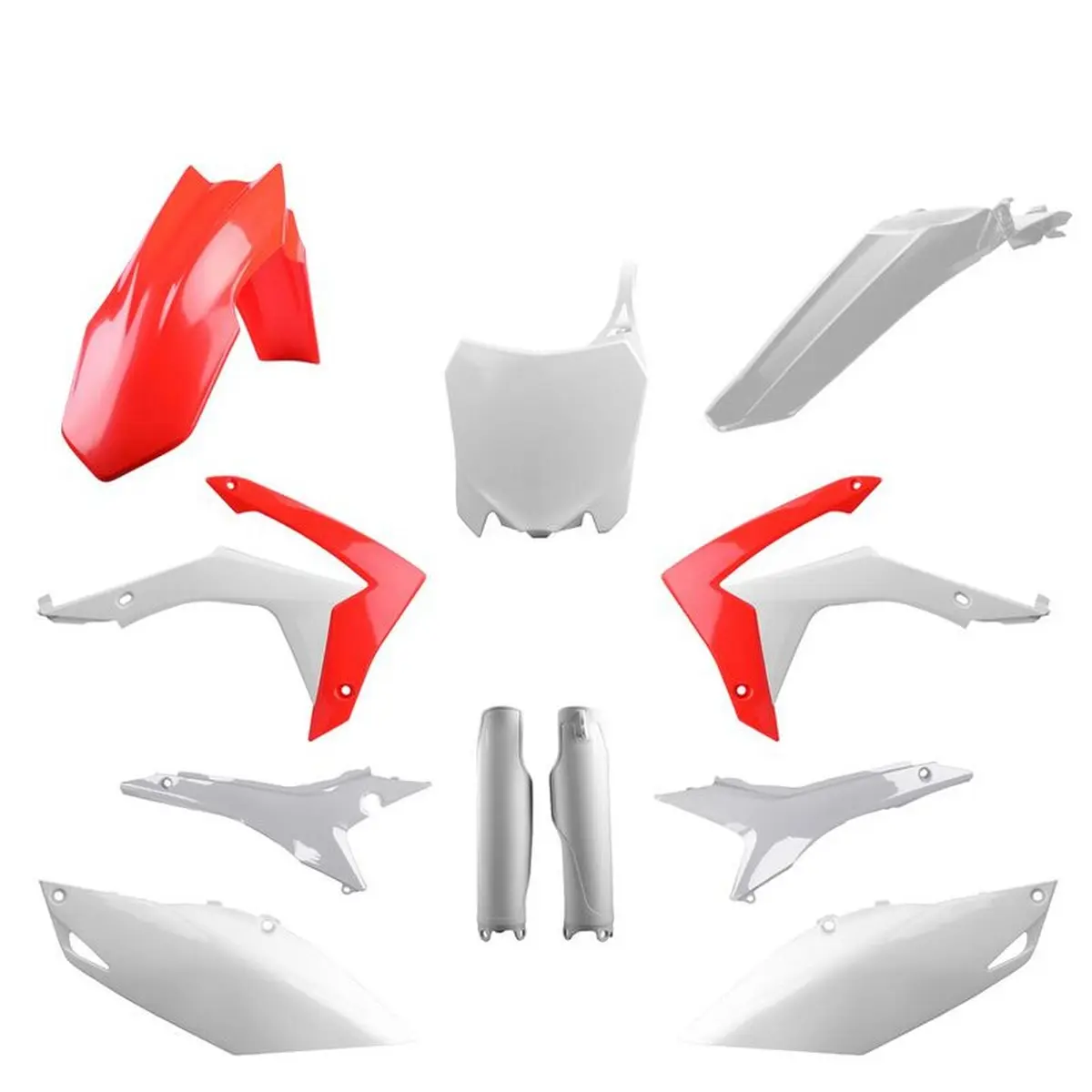 POLISPORT kompletní sada plastů (FULL KIT) HONDA CRF 250R 14-17; CRF 450R 13-16 v sadě tabulka přední (8659400002) i kryty tlumičů (8351700001) barva
