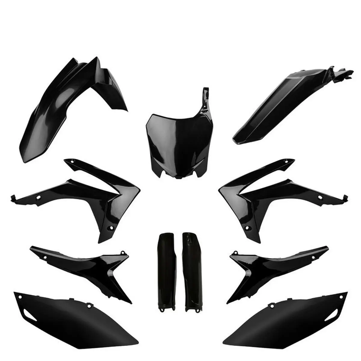 POLISPORT kompletní sada plastů (FULL KIT) HONDA CRF 250R 14-17; CRF 450R 13-16 v sadě tabulka přední (8659400003) i kryty tlumičů (8351700002) barva