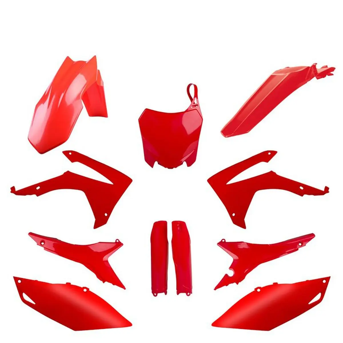 POLISPORT kompletní sada plastů (FULL KIT) HONDA CRF 250R 14-17; CRF 450R 13-16 v sadě tabulka přední (8659400001) i kryty tlumičů (8351700003) barva