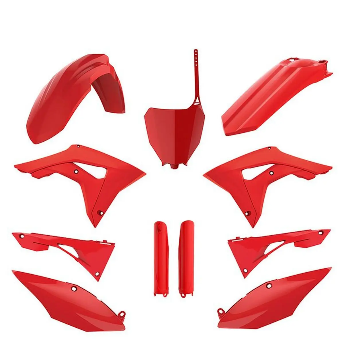POLISPORT kompletní sada plastů (FULL KIT) HONDA CRF 250R 18-21; CRF 450R 17-20 v sadě tabulka přední (8667200001) i kryty tlumičů (8351900003) barva