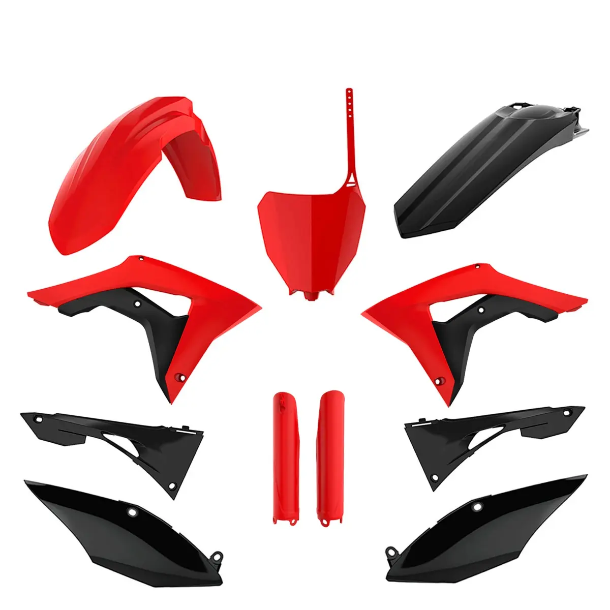 POLISPORT kompletní sada plastů (FULL KIT) HONDA CRF 250R 18-21; CRF 450R 17-20 v sadě přední tabulka (8667200002) a kryty tlumičů (8351900003) barva