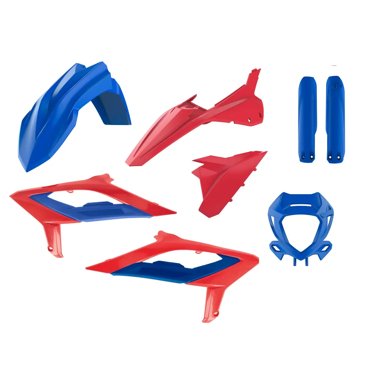 POLISPORT kompletní sada plastů (FULL KIT) BETA RR 2T/4T 23-24 v sadě kryt světla (8667300005) a kryty tlumičů (8399100005) barva červená modrá ( )