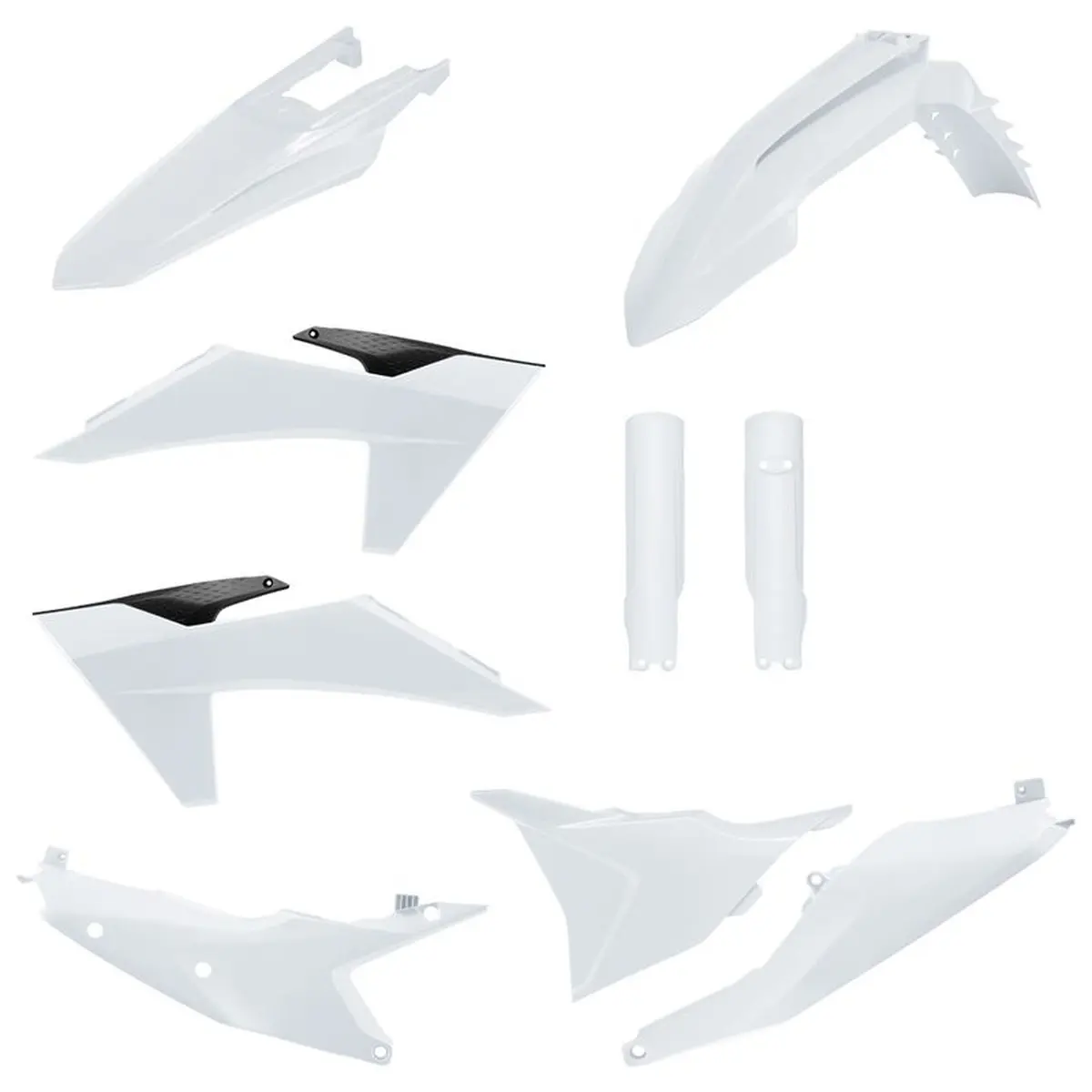 POLISPORT kompletní sada plastů (FULL KIT) KTM EXC/EXC-F/XC-W/XC-WF TBI 24-25 v sadě kryty tlumičů (8352500001) barva bílá (POLISPORT kompletní sada)