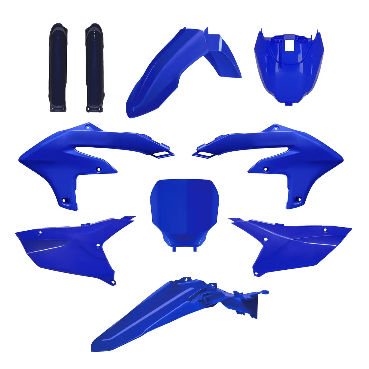 POLISPORT kompletní sada plastů (FULL KIT) YAMAHA YZ 250F 24-26; YZ 450F 23-25 v sadě přední tabulka (8680900001) a kryty tlumičů (8352300005) barva