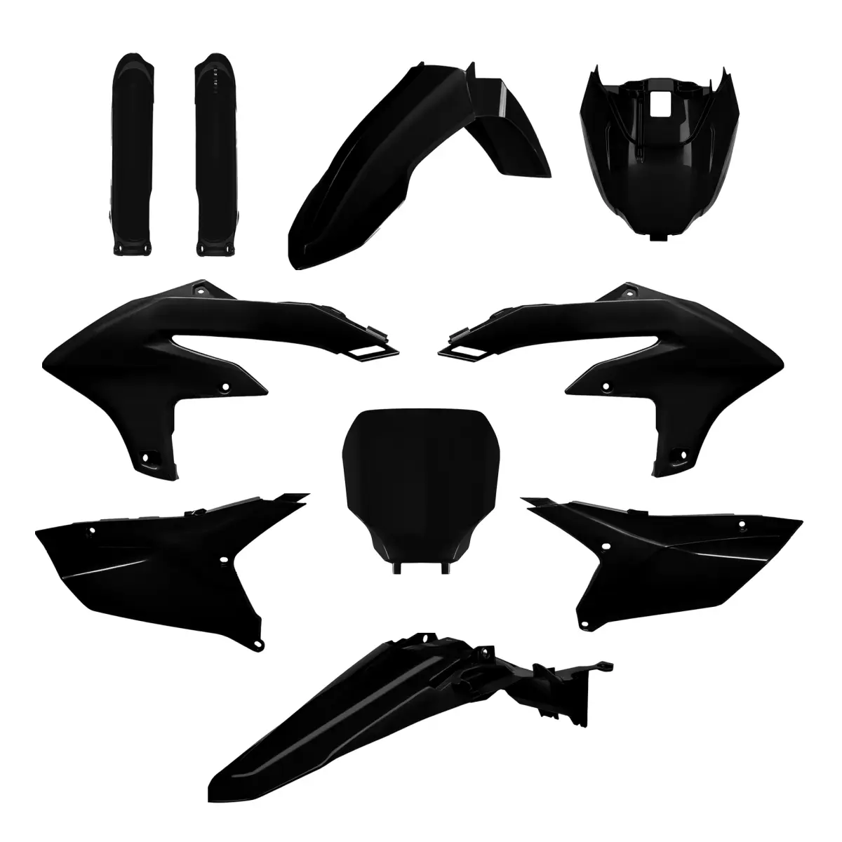 POLISPORT kompletní sada plastů (FULL KIT) YAMAHA YZ 250F 24-26; YZ 450F 23-25 v sadě přední tabulka (8680900006) a kryty tlumičů (8352300008) barva