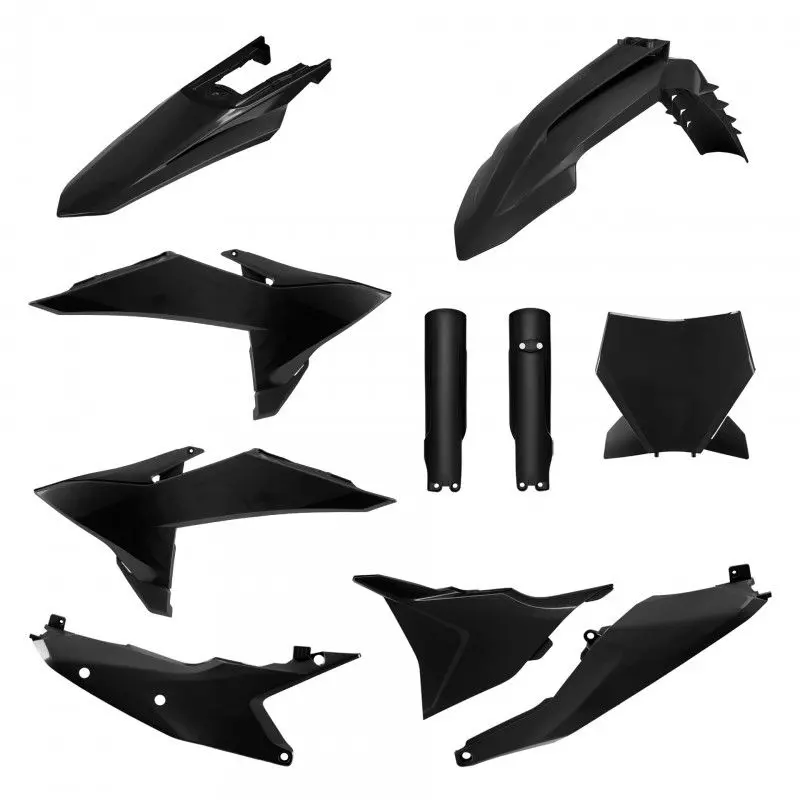 POLISPORT kompletní sada plastů (FULL KIT) KTM SX/SX-F/XC/XC-F 25-26 v sadě tabulka přední a kryty tlumičů barva černá ( )