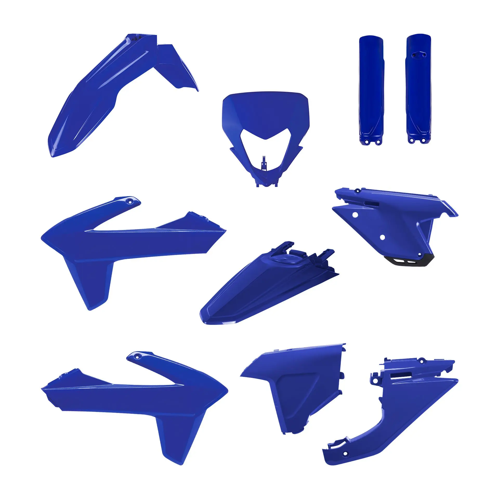 POLISPORT kompletní sada plastů (FULL KIT) SHERCO SE/SEF 25-26 v sadě kryt světla (8681100003) a kryty tlumičů (8398600027) barva modrá (POLISPORT)