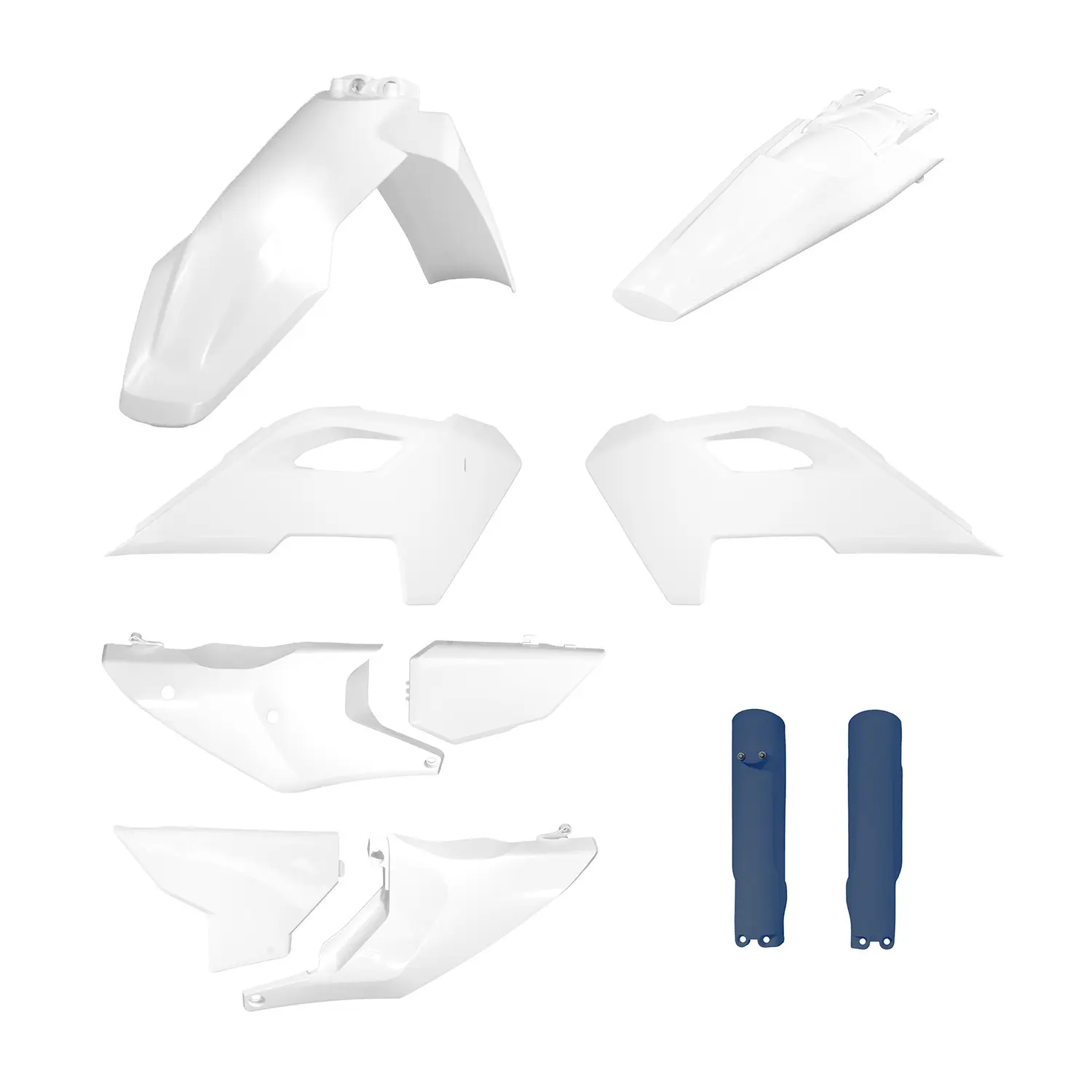 POLISPORT kompletní sada plastů (FULL KIT) HUSQVARNA TE/FE TPI 24-25 v sadě kryty tlumičů barva bílá modrá 25 ( )