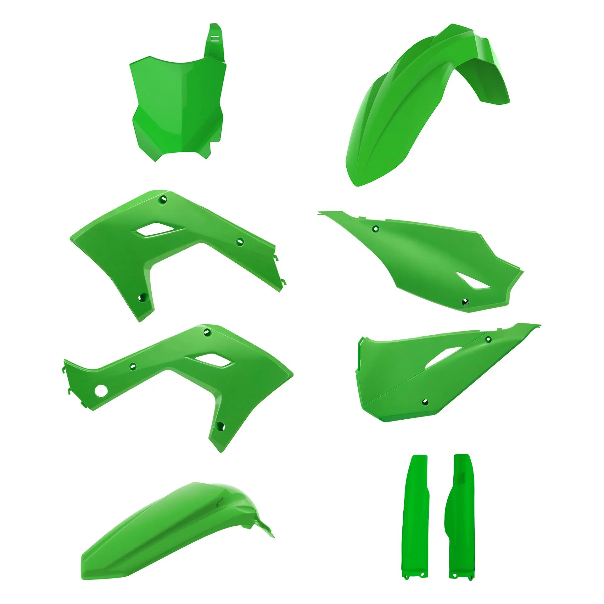 POLISPORT kompletní sada plastů (FULL KIT) KAWASAKI KX 125 03-08; KX 250 03-08 (restyling na model 2026) v sadě tabulka přední (8665900007) a kryty
