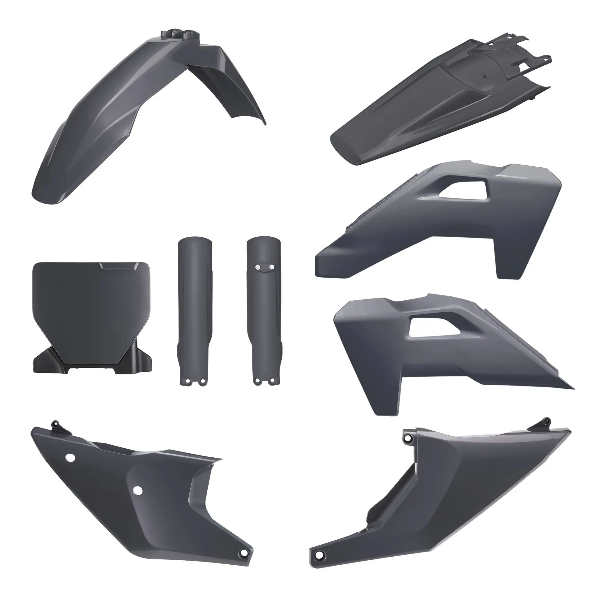 POLISPORT kompletní sada plastů (FULL KIT) HUSQVARNA TC/FC/TX/FX 25-26 v sadě kryt světla (8671700003) a kryty tlumičů (8352500003) barva šedá