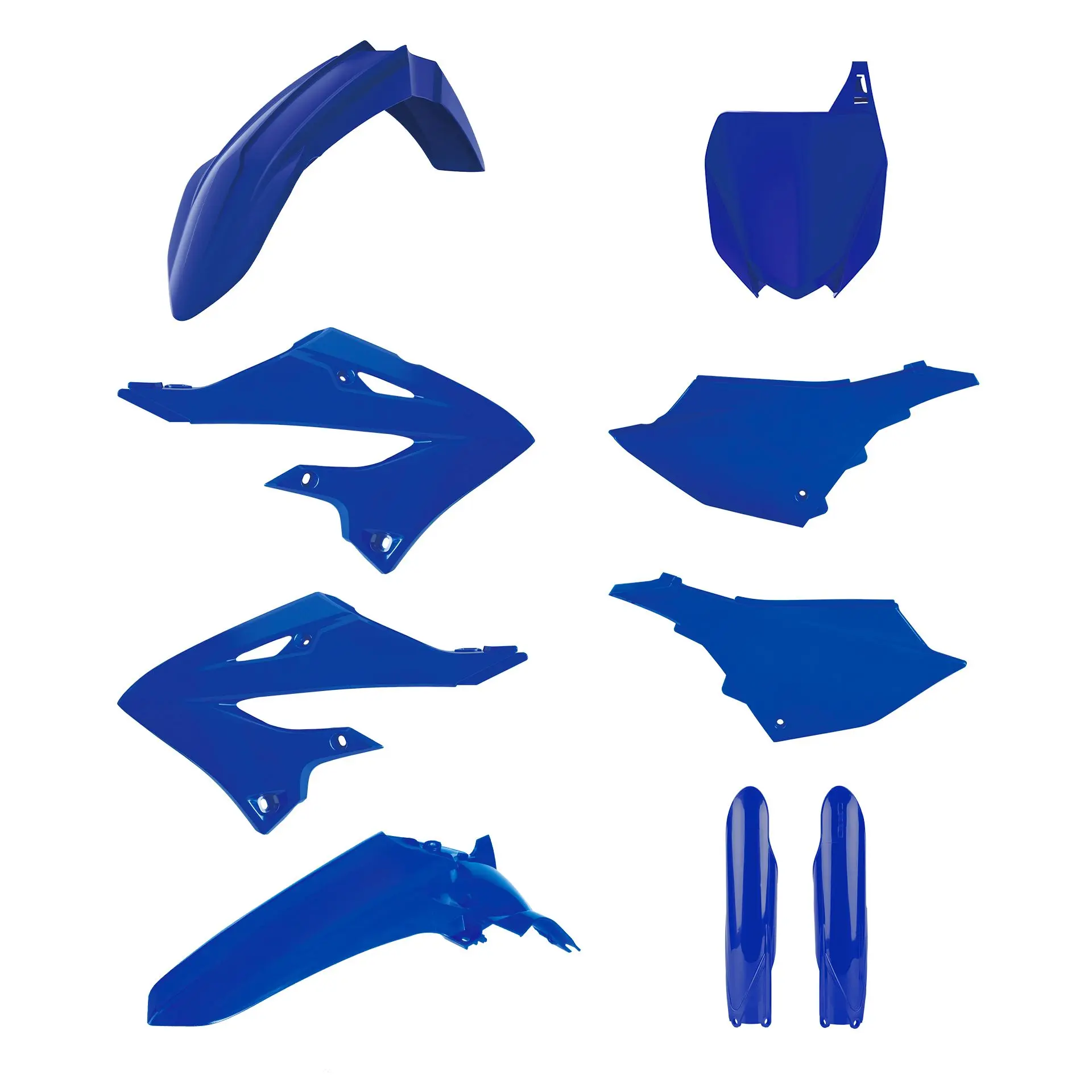 POLISPORT kompletní sada plastů (FULL KIT) YAMAHA YZ 125/250 22-26 v sadě tabulka přední (8666000007) a kryty tlumičů (8352000002) barva modrá OEM