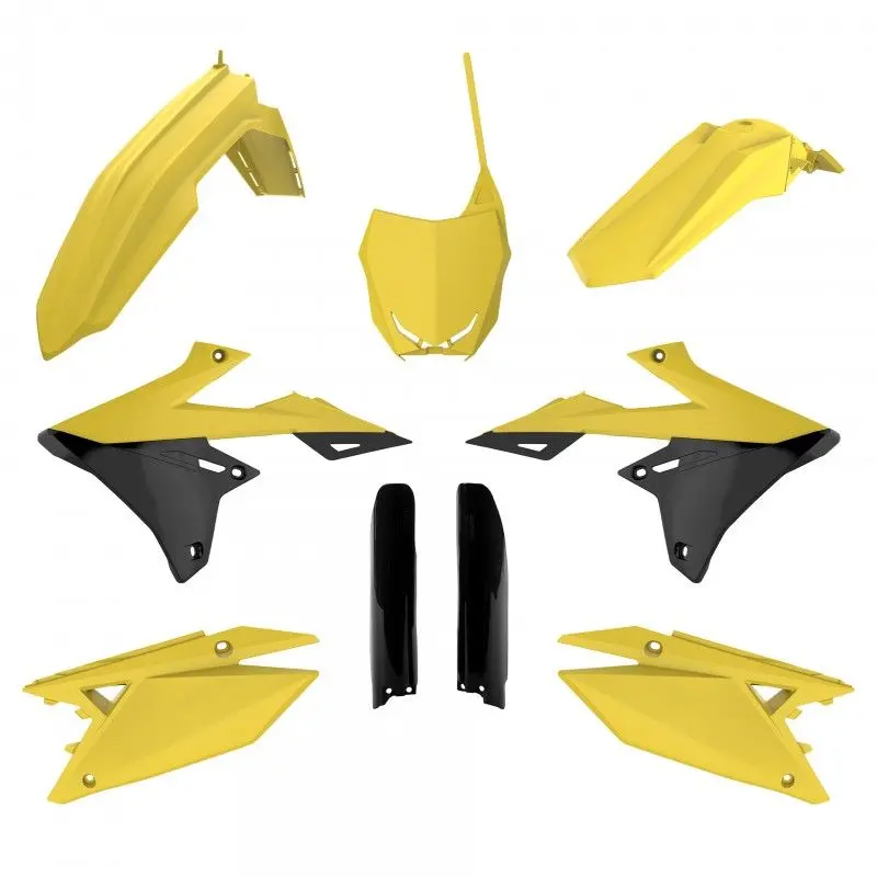 POLISPORT kompletní sada plastů (FULL KIT) SUZUKI RMZ 250 19-26; RMZ 450 18-26 v sadě tabulka přední (8666100002) a kryty tlumičů (8398300002) barva