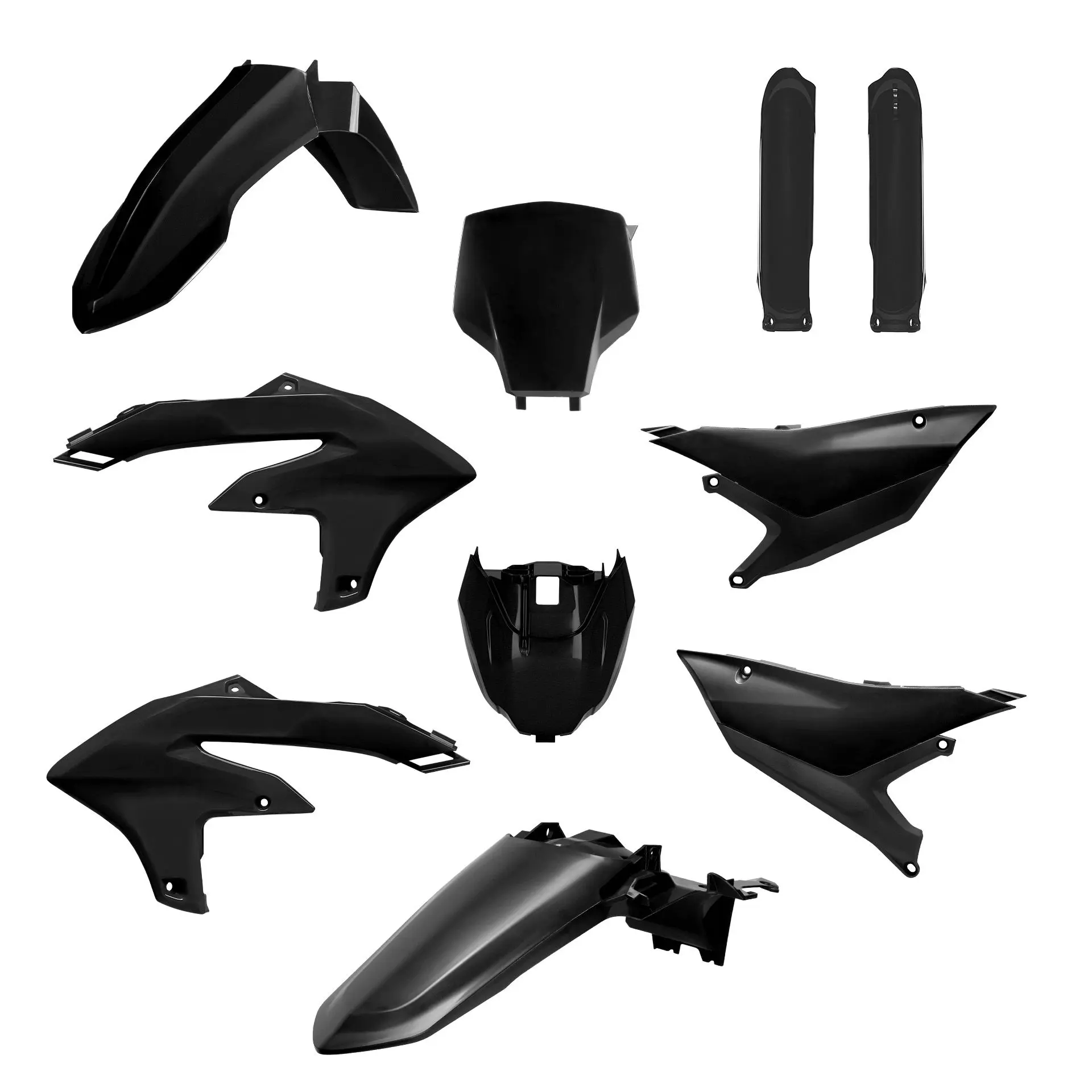 POLISPORT kompletní sada plastů (FULL KIT) YAMAHA YZ 450F 26 v sadě tabulka přední (8681600003) a kryty tlumičů (8352300003) barva černá (POLISPORT)