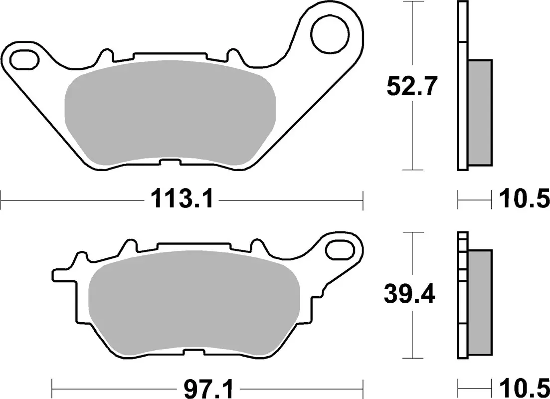 SBS brzdové destičky KH662 STREET STANDART keramické YAMAHA YZF-R25 15-20, YZF-R3 15-25, MT-03 16-25, MT-25 16-20 zadní (SBS brzdové destičky KH662)