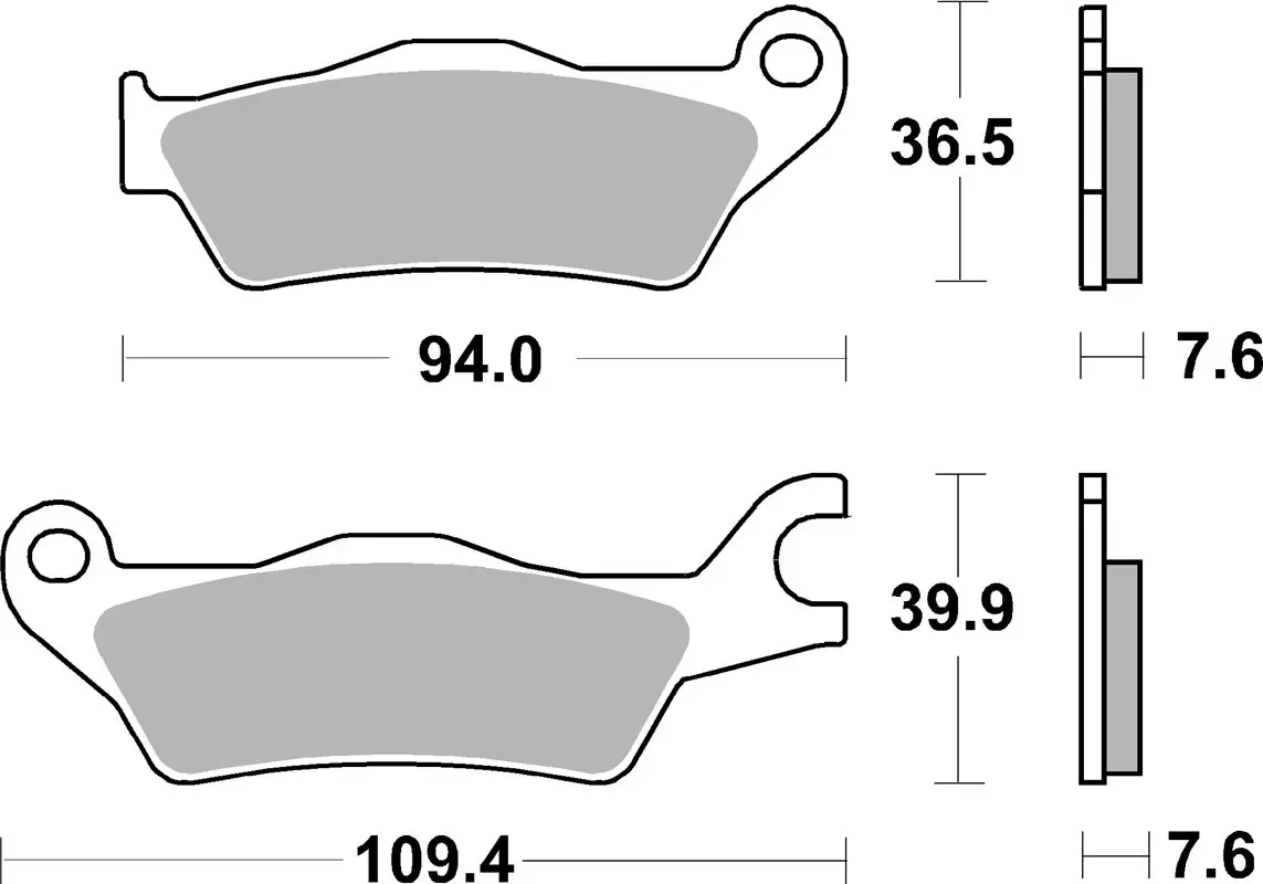 SBS brzdové destičky KH715 STREET STANDART keramické SUZUKI GSX-S 125 18-25, GSXR 125 R 18-24, GSXR 150 R 16-18, HONDA CBF 125 STUNER 06-19, CBF 150