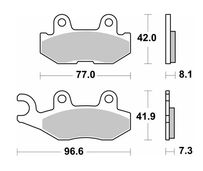 SBS brzdové destičky KH675 OFF-ROAD sintrované barva zlatá YAMAHA YXC/YXM VIKING WOLVERINE, YXE 850 WOLVERINE 18-20 pravý zadní (SBS brzdové destičky)