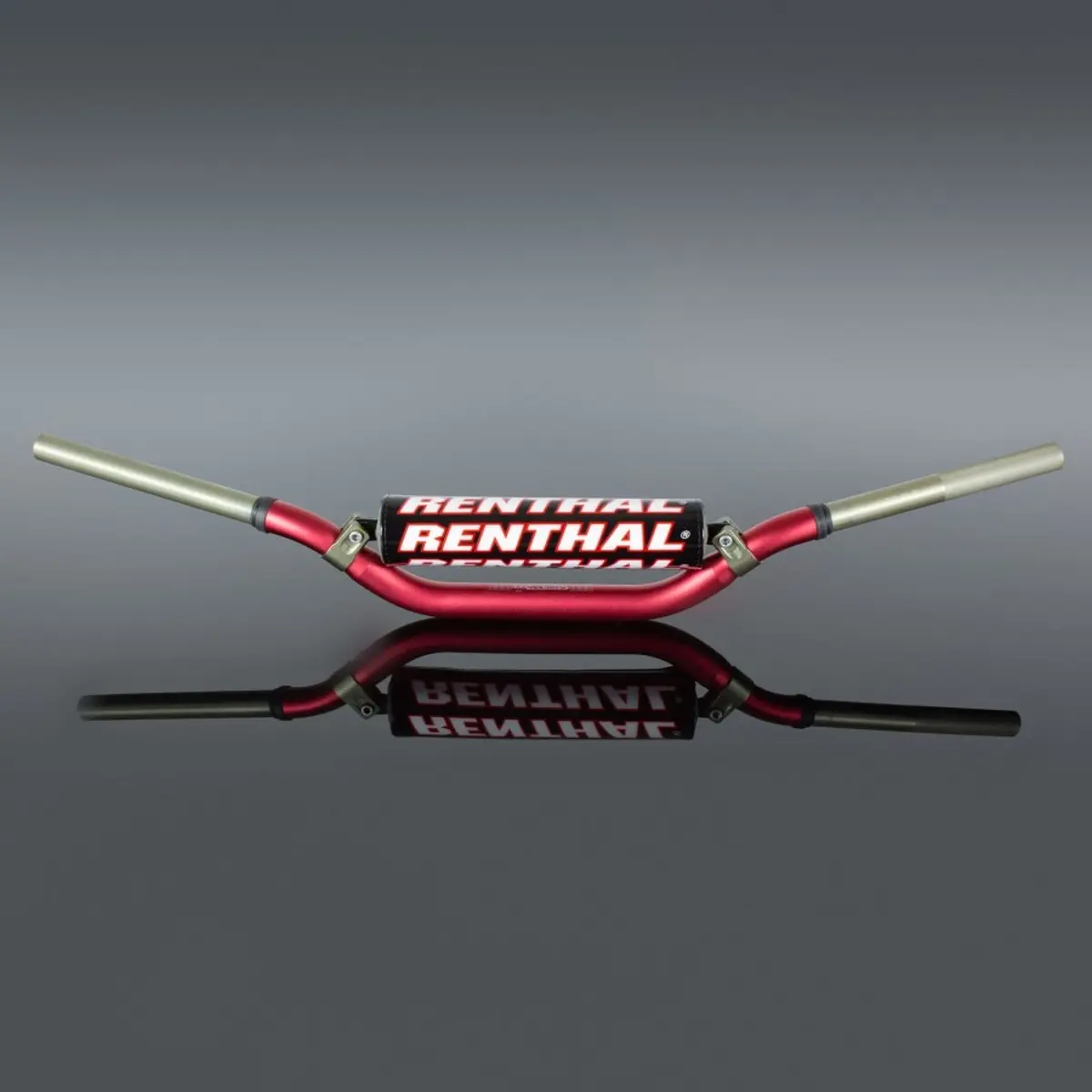 RENTHAL řidítka 1,1/8 (28,6mm) MX TWINWALL 996 HANDLEBAR RED VILLOPOTO / STEWART PADDED barva červená s chráničem ( )