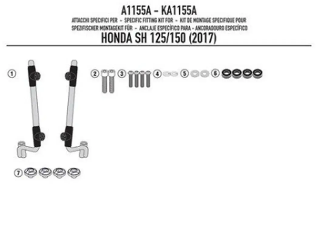 KAPPA upevnění plexi 1117AK HONDA SH 125I-150I (17-19) (KAPPA upevnění plexi 1117AK HONDA SH 125I-150I (17-19))