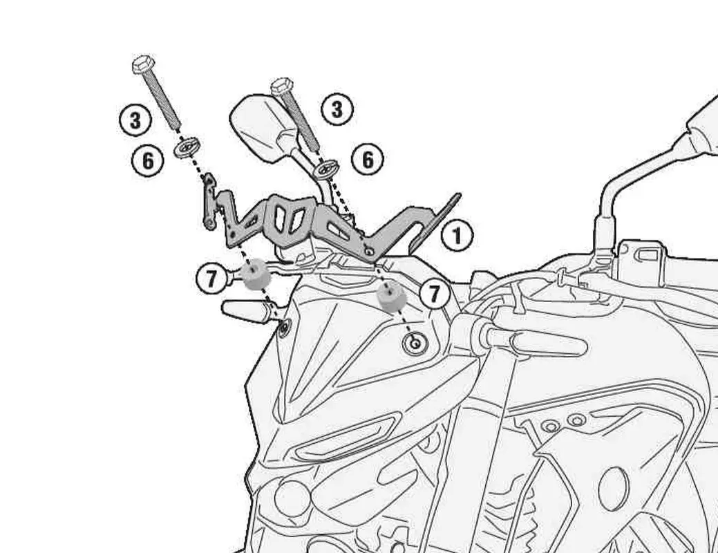 KAPPA upevnění plexi 4128SK YAMAHA MT-03 321 20-25 (KAPPA upevnění plexi 4128SK YAMAHA MT-03 321 20-25)