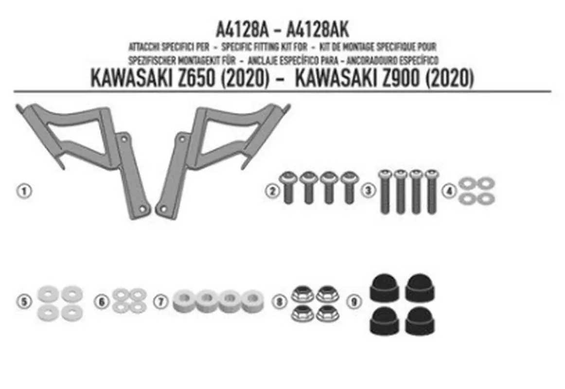 KAPPA upevnění plexi 1176AK KAWASAKI Z 650 20-25 Z 900 20-24 (KAPPA upevnění plexi 1176AK KAWASAKI Z 650 20-25 Z 900 20-24)